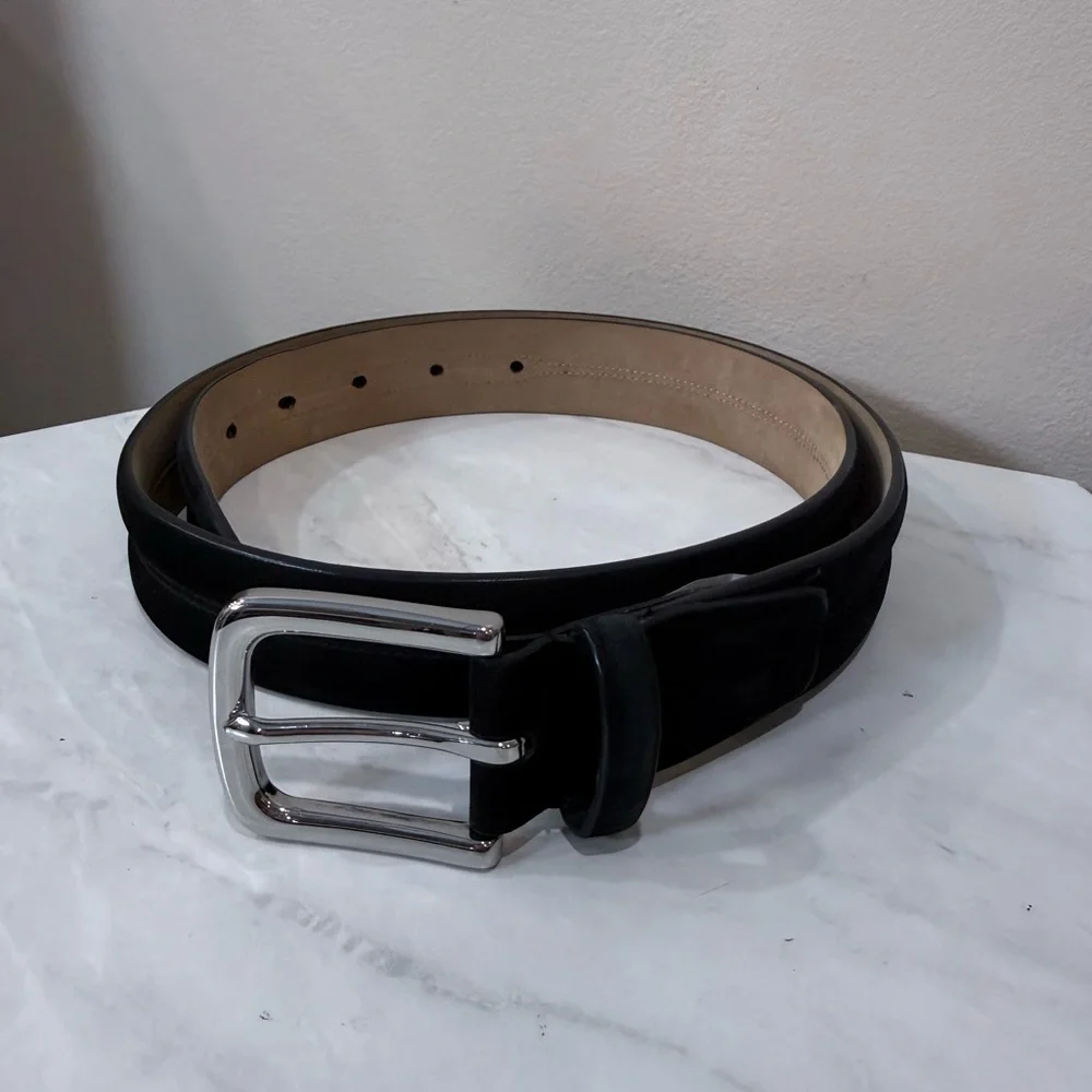 🔥Cole Haan Sude Black Women’s Belt with Silver Buckle Size 34 EC🔥